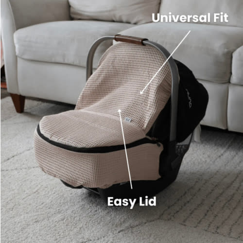 Gliz Design | Hybrid Waffle Baby Car Seat Cover - Wheat