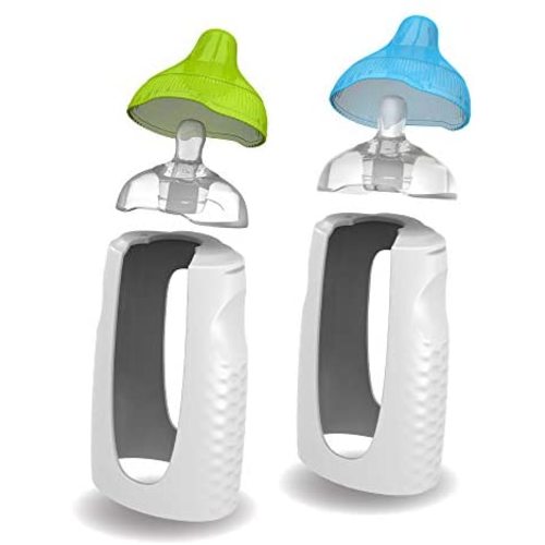 Kiinde Twist Squeeze Natural Baby Breast Milk Feeding Bottle with Nipples and Case (2 Pack), Easy to clean, BPA, PVC and Phthalate Free, Top Rack Dishwasher Safe, Recyclable