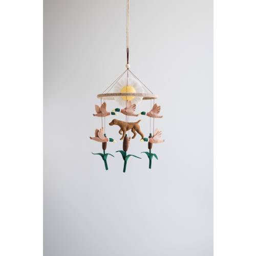 Baby crib mobile boy,  hunting nursery decor, mallard duck baby mobile, German Shorthaired Pointer