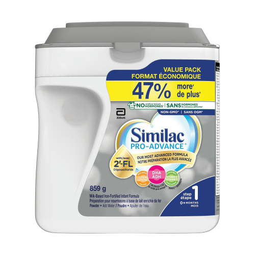 Similac Pro-Advance Step 1, Baby Formula, Our Closest Formula to Breast Milk with 2’-FL, Easy To Digest, 0+ Months, Powder, 859 g, Powder, 859 g