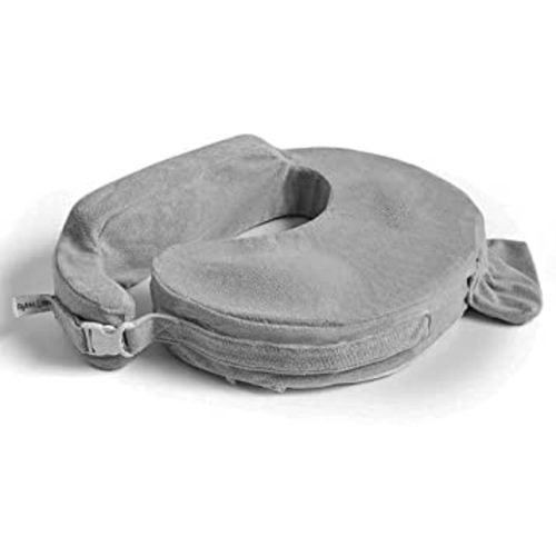 My Brest Friend Deluxe Nursing Pillow for Breastfeeding & Bottle Feeding, Enhanced Posture Support, Double Straps & Removable Extra Soft Slipcover, Evening Grey