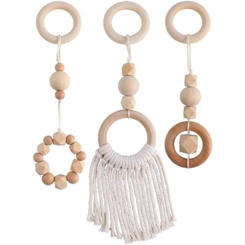 3Pcs/Set Nordic Baby Gym Frame Pendants Kids Room Decoration Gifts Wooden Clothes Rack Hanging for Play Toys Garden Fairies Garden Accessories Garden Resin Ornaments Figurines Angel