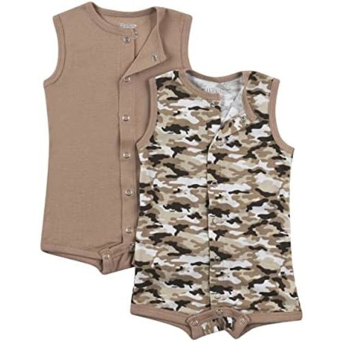 Hanes unisex-baby Ultimate Sleeveless Rompers for Boys & Girls, 2-pack
