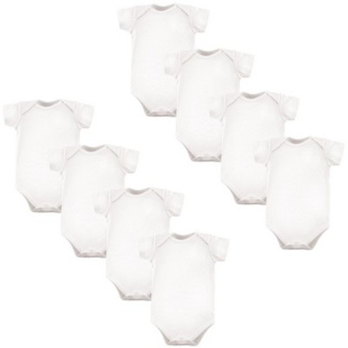 Luvable Friends Cotton Bodysuits 8Pk, White, Size: 3-6 months