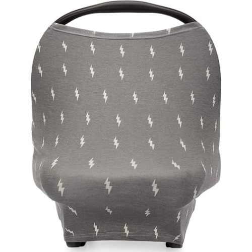Parker Baby 4 in 1 Car Seat Cover for Girls and Boys - Stretchy Carseat Canopy, Nursing Cover, Grocery Cart Cover, High Chair Cover - "Storm"