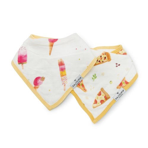 Muslin Bandana Bib Set - Ice Cream / Pizza
    
    
    
      – loulou LOLLIPOP