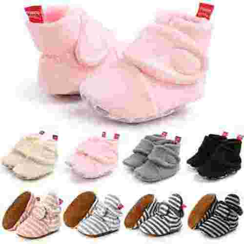 Baby Booties Infant Newborn Boys Girls Slippers Warm Crib Sock Shoes Indoor First Walker Prewalker
