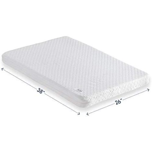 hiccapop Pack and Play Pad [Dual Sided] w/Firm Side (for Babies) & Soft Memory Foam Side (for Toddlers) | Memory Foam Play Yard Pad | Playard Pad Foam for Pack and Play Fits (38"x26")