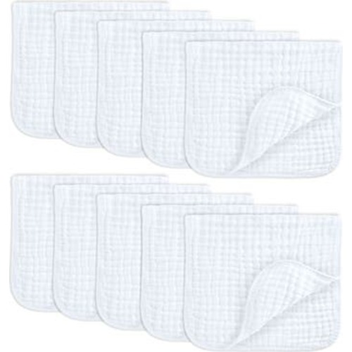 Muslin Burp Cloths - Pack of 10