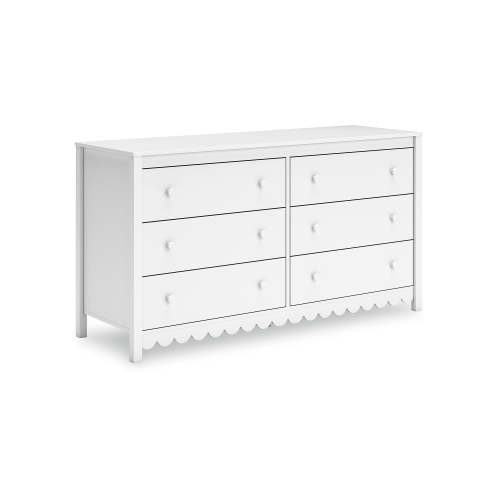 Signature Design by Ashley Hallityn 6 Drawer Dresser, White
