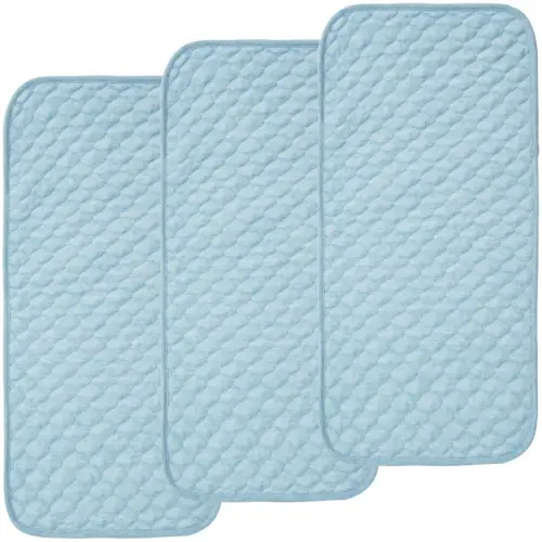 BlueSnail Quilted Thicker Waterproof Changing Pad Liners,3 Count(Blue 13” x 27”)