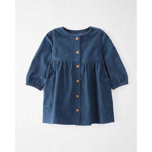 Baby Organic Cotton Corduroy Pocket Dress in Dark Sea Blue - Little Planet | Carter's