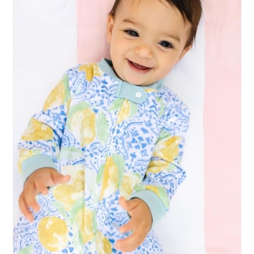 Lemon Tiles Organic Cotton Baby Pajamas - 6-9 Months