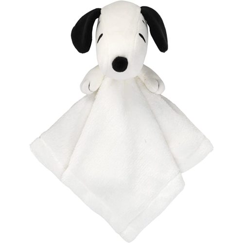 Lambs & Ivy Peanuts Snoopy Lovey White/Black Plush Security Blanket