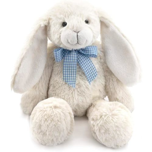 14" White Bunny Stuffed Animals for Kids and New Born Babies,Huggable Rabbit Plush Toy with Bow for Boys and Girls,Great Gifts on Baby Shower,Birthday,Children's Day,Christmas