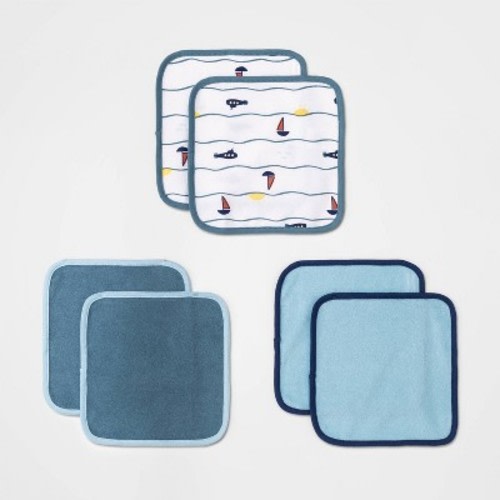 Baby Boys' 6pk Seaside Washcloth Set - Cloud Island™ Blue : Target