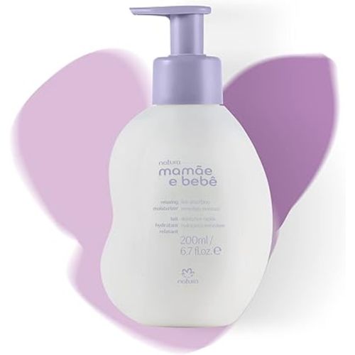 natura - Mamãe e Bebê Baby Relaxing Moisturizer - Fast Absorbing - 100% Vegan - Plant Based Oils, Cupuaçu Butter - 99% Natural Origin - All Skin Types - Cruelty Free - Baby Essentials - 6.7 fl oz