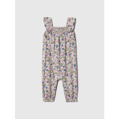 Baby Smocked Floral One-Piece in multi floral, size: 3-6 M