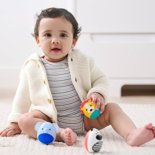 Skip Hop Baby Toy Maracas Jungle Beats Egg Shaker Musical Toy 3-Piece Set