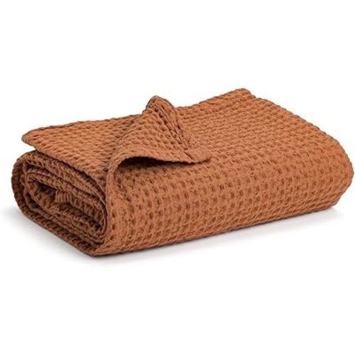 Simka Rose Waffle Cotton Soft Breathable Swaddle Blanket for Stroller, Crib & Nursery - Gender Neutral Toddler Blanket