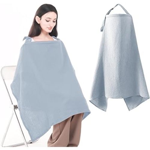 Nursing Cover for Breastfeeding with Removable Hoop Arch Neckline (Gray)