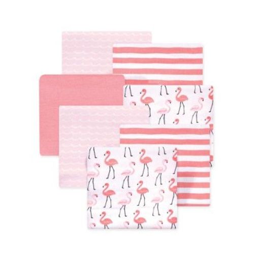 Little Treasure Hudson Baby Girls Cotton Poly Flannel Receiving Blankets Multipack, Pink Flamingos, 30x30 inches
