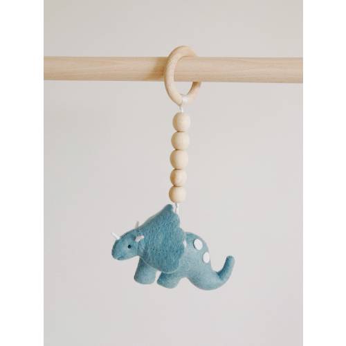 Hanging toy for baby gym- Triceratops with bell inside