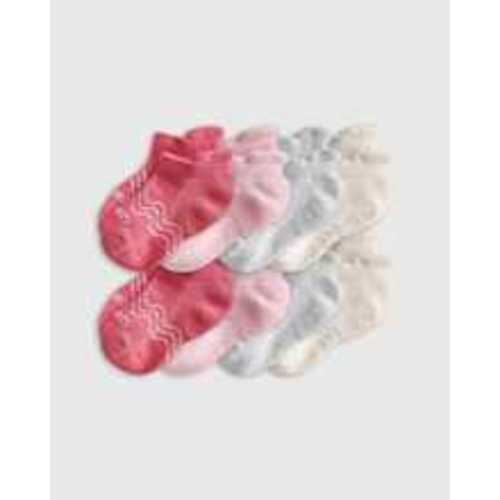 Organic Gripper Ankle Socks 8-Pack - Toddler Girl