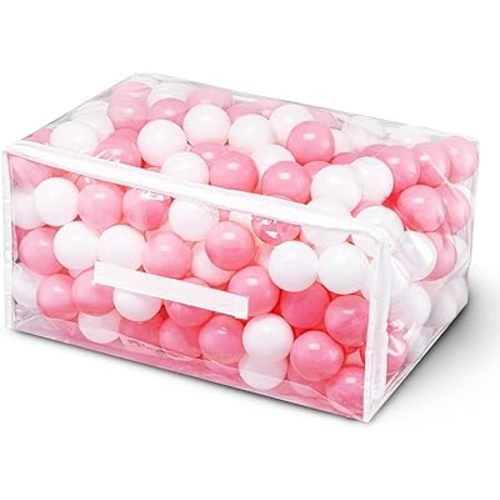 Ball Pit Balls for Baby and Toddler Phthalate Free BPA Free Crush Proof Plastic - Multicolored Pit Balls in Reusable Play Toys for Kids with Storage Bag