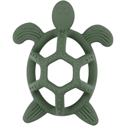 3D Turtle Model Teether Toy Made of Soft Silicone,Teething Toys for 3M+ Babies,Oral Motor Chew Toy BPA-Free (1 Pack)