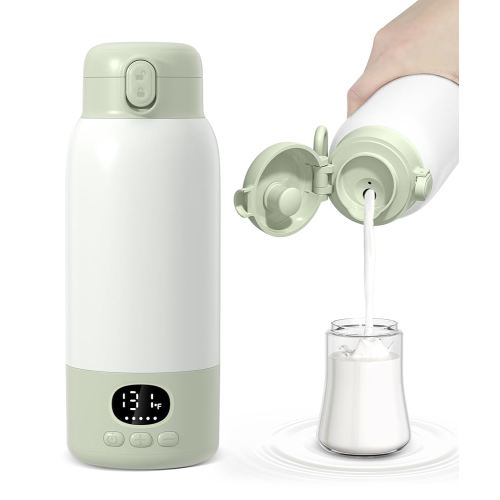 Portable Bottle Warmer 17oz Large Capacity Bottle Warmer for Travel, Fast Heating for Breast Milk Formula and Milk, Suitable for Baby Outdoor Airplane and Car Green5
