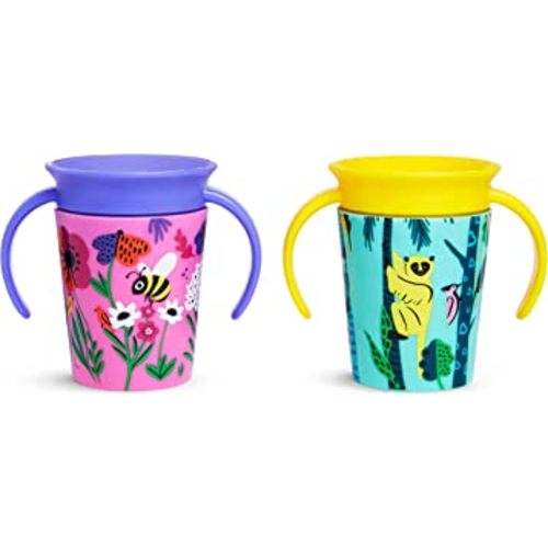 Munchkin® Miracle® 360 Wildlove Sippy Cup, 6 Oz, 2 Pack, Bee/Lemur