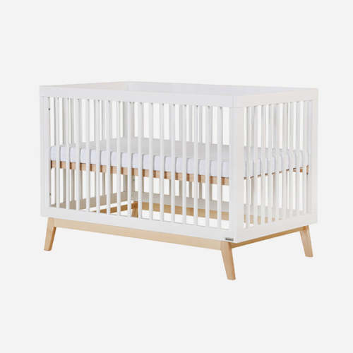 Soho Convertible Crib - white + natural
