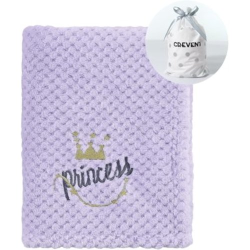 CREVENT 30''X40'' Cute Warm Baby Blanket for Girls Infants Toddlers' Bedding Crib Cot Stroller, Baby Shower Birthday Newborn's Gift,75X100cm,Purple Crown