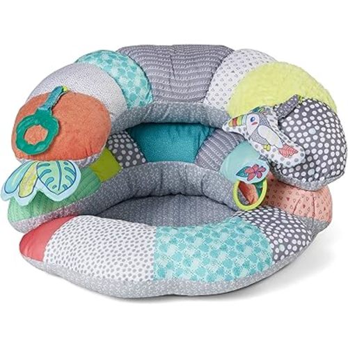 Infantino 2-in-1 Tummy Time & Seated Support - for Newborns and Older Babies, with Detachable Support Pillow and Toys, for Development of Strong Head and Neck Muscles