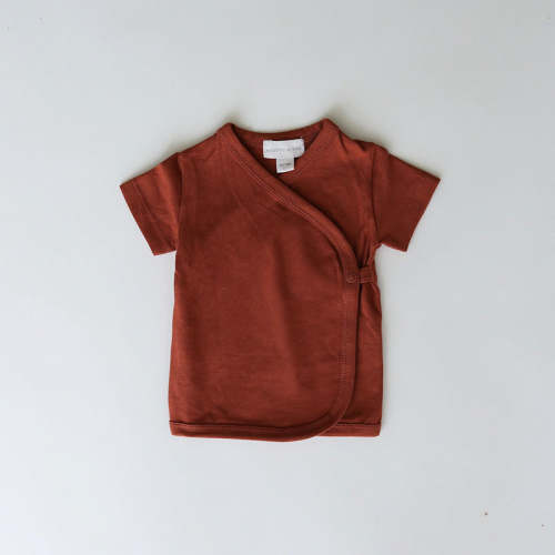 Short Sleeve Wrap Top | Gingerbread