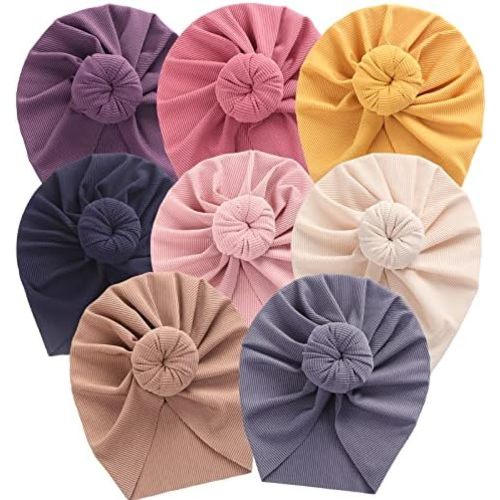 Baby Hats Newborn Baby Girls Turban Hospital Hat Infant Toddler Kid Hat Big Hair Bow Top Knot Head Wrap