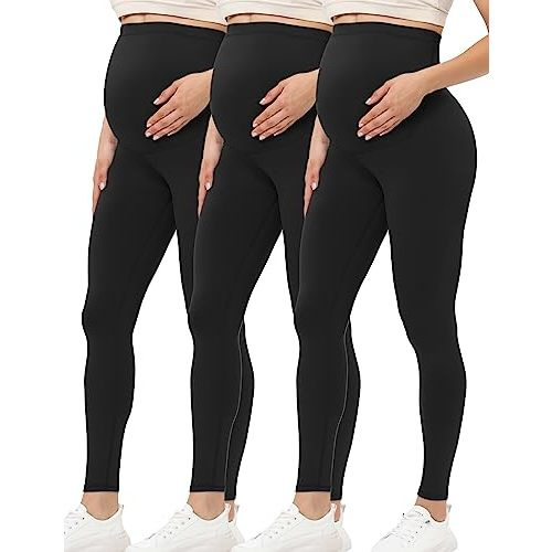 Buttergene Women's Maternity Leggings over the Belly Maternity Yoga Pants Workout Pregnancy Leggings
