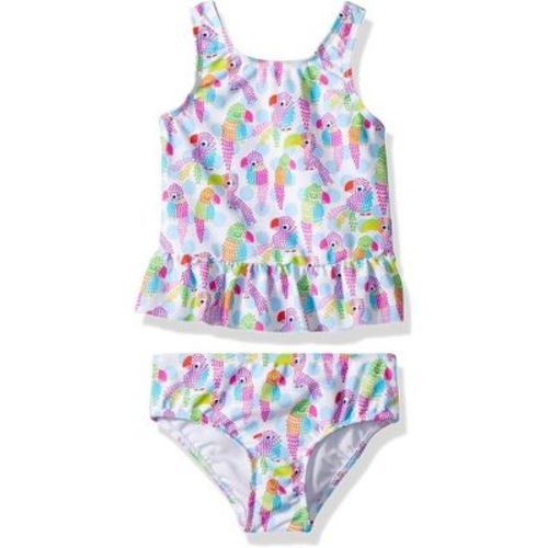Kiko & Max Infant Girls' Tankini 2-piece Bikini Swimsuit Set, Multi/toucans, 6/9 Months
