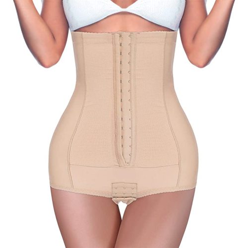 BRABIC Postpartum Girdle High Waist Control Panties for Women Butt Lifter Belly Slimming Body Shaper Underwear - Beige - Large