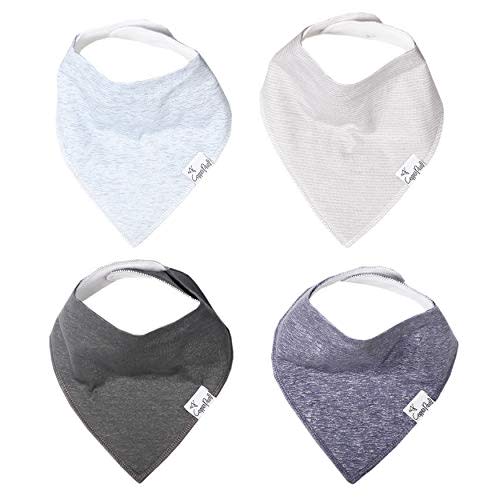 Copper Pearl Baby Bandana Bibs - 4 Pack Soft Cotton Baby Bibs for Drooling and Teething, Absorbent Drool Bibs for Baby Girl and Boy, Adjustable to Fit Newborns to Toddlers, Tons of Styles (Lennon)