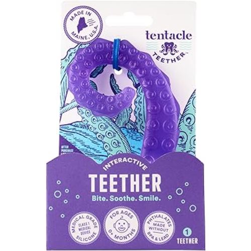 Baby Teething Toy, USA Made Infant Teether Toy, Medical Grade Silicone Baby Teether, Teething Relief for Babies 0-6 Months 6-12 Months 12-24 Months, Soothes Teething Pain