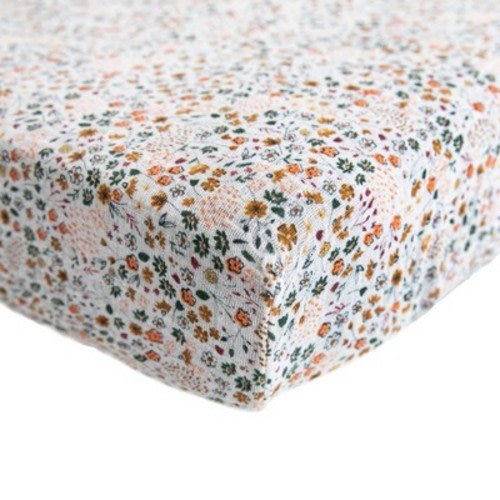 Little Unicorn Cotton Muslin Crib Sheet, Color: Pressed Petals