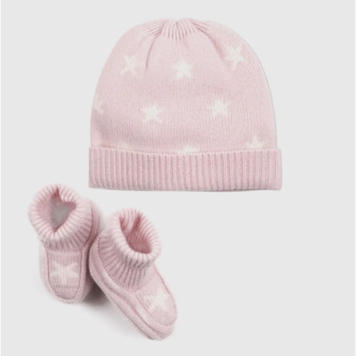 Washable Cashmere Beanie & Bootie Set