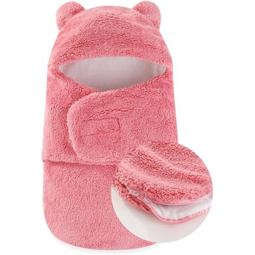 Baby Swaddle Boys Girls 3-6 Months Fleece Winter Warm Adjustable Newborn Swaddling Wrap Soft Blanket Sleeping Sacks Infant