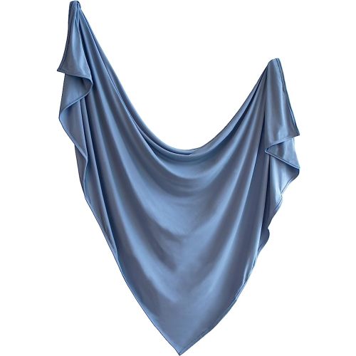 mushie Stretchy Baby Swaddle Blanket | Extra Soft & Snug Fit | 47"x47" (Tradewinds)