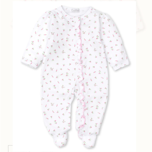 Garden Roses Ruffle Zip Footie