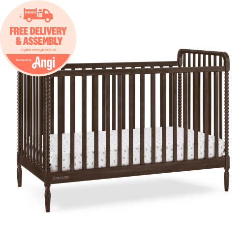 Delta Children Lily 4-in-1 Convertible Crib - Greenguard Gold Certified, Walnut Espresso