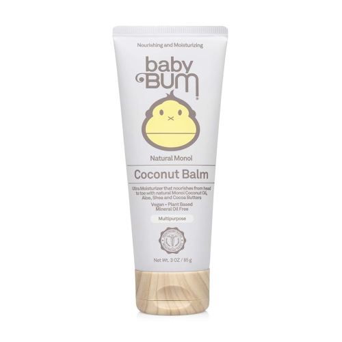Sun Bum Baby Bum Monoi Coconut Balm - Natural Multipurpose Moisturizing Coconut Oil for Sensitive Skin with Shea and Cocoa Butter - Natural Fragrance - Gluten Free and Vegan - 3 Oz