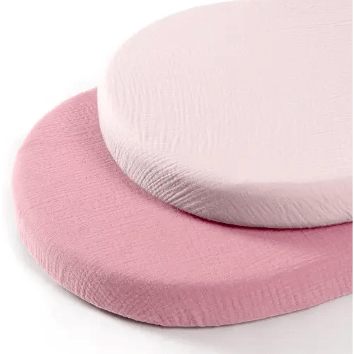 Baby Muslin Bassinet Sheets: Cotton Bassinet Sheets Neutral for Boys and Girls - Bassinet Sheets Fitted for Oval Rectangle or Hourglass